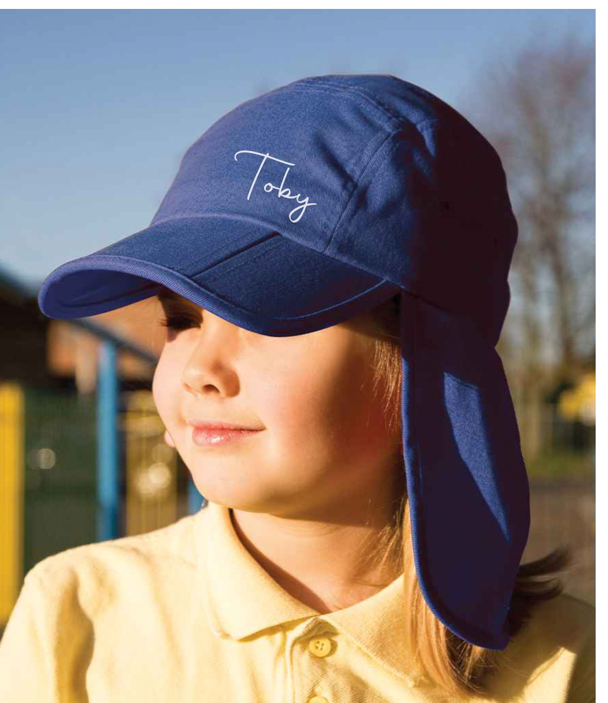 Children s personalised fold up legionnaires cap choose your colour