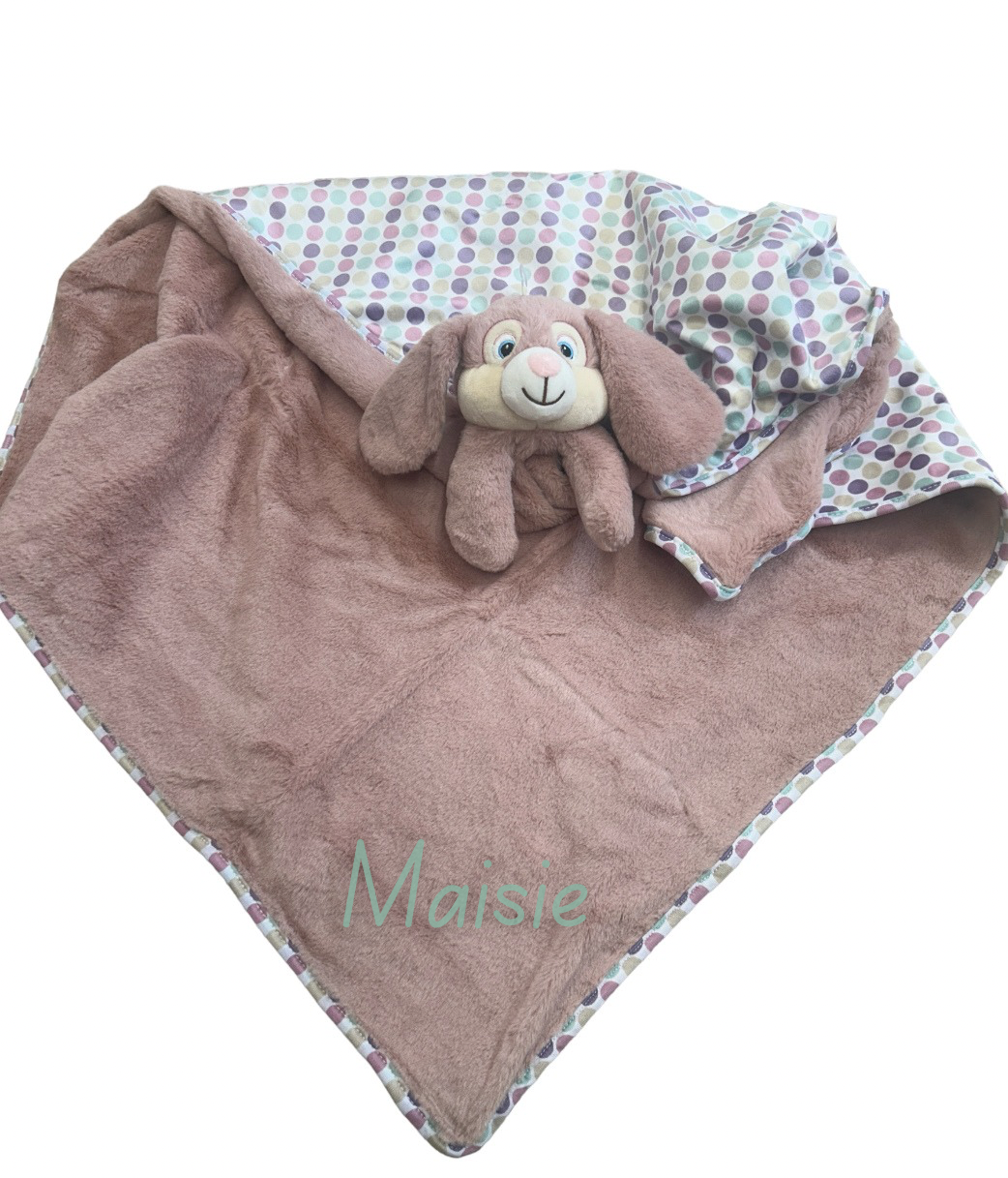 Dusky Pink Polka Dot Personalised giant comfort blanket