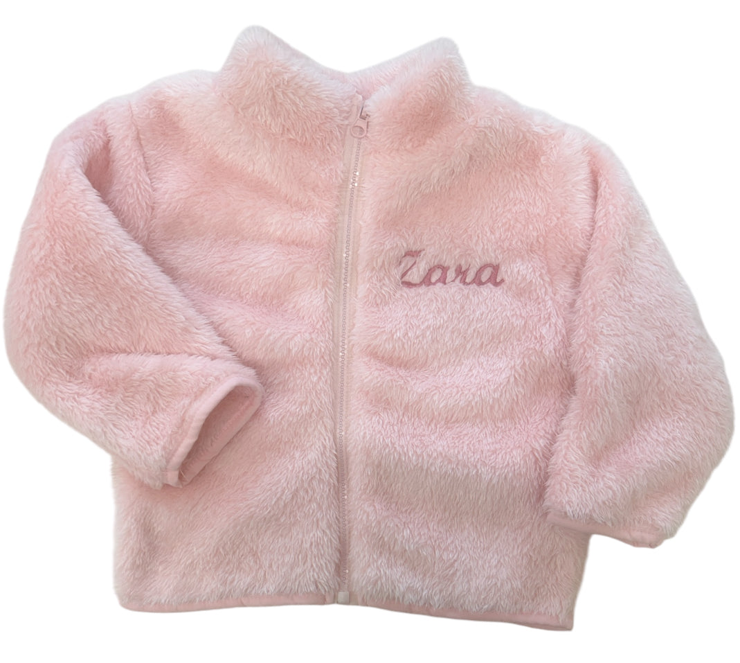 Fleece kids personalised zip up jacket