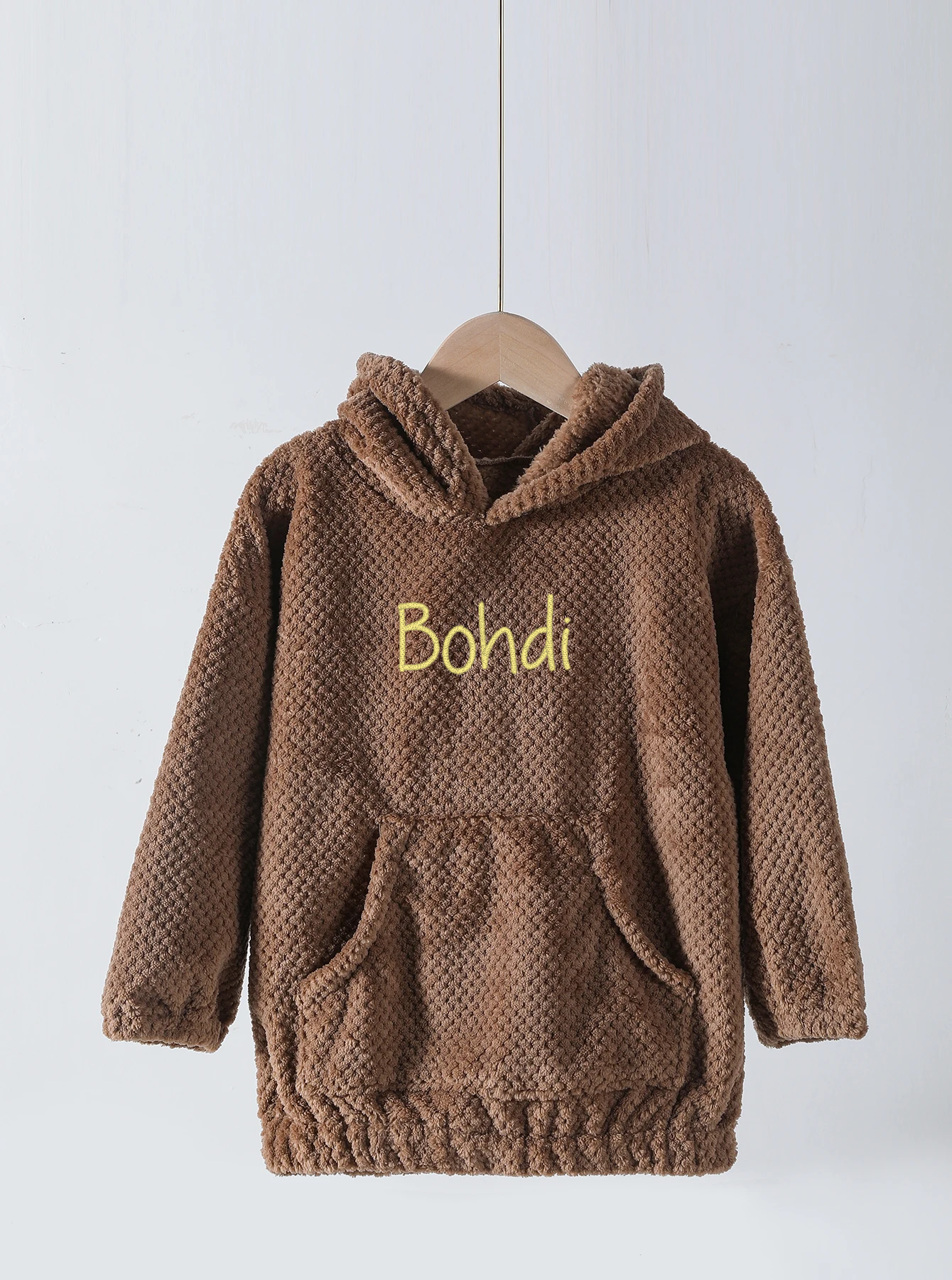 Waffle Fleece personalised name Hoodie