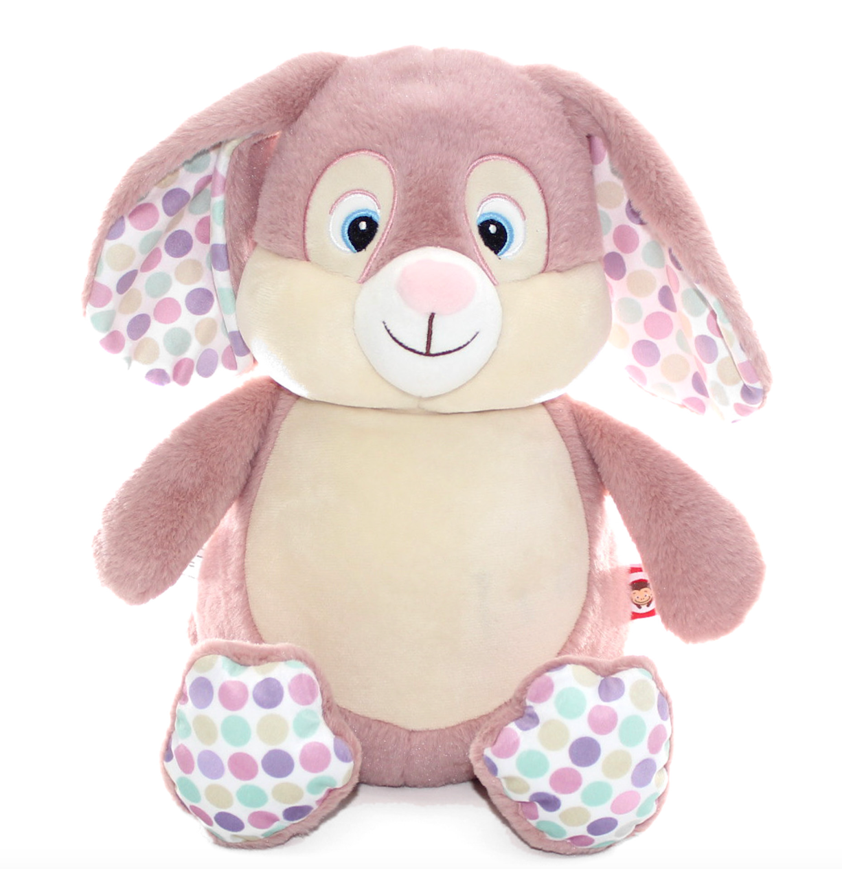 Dusky Pink Bunny Polka Dot Personalised Teddy