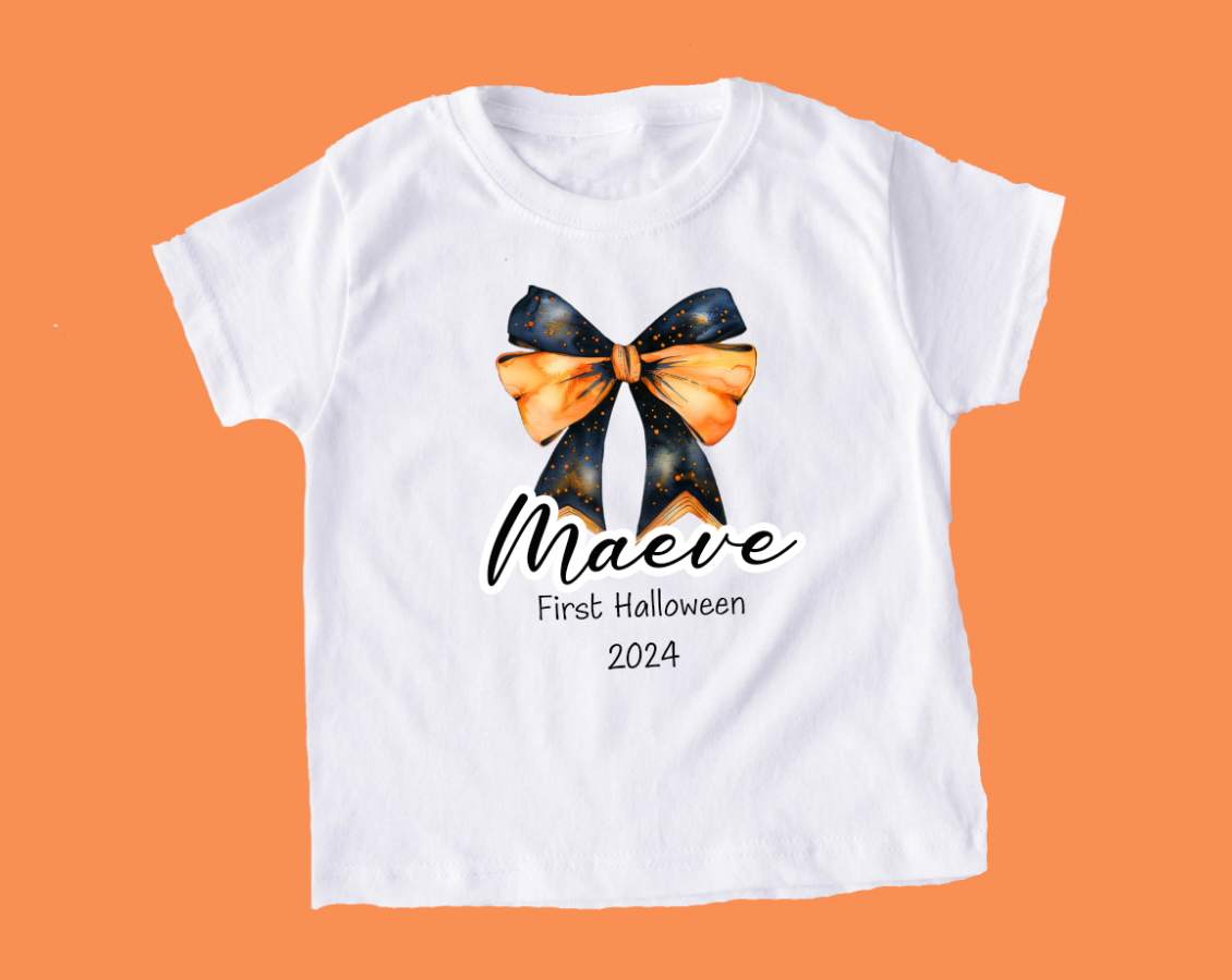 Bow Design Halloween Personalised T-shirt