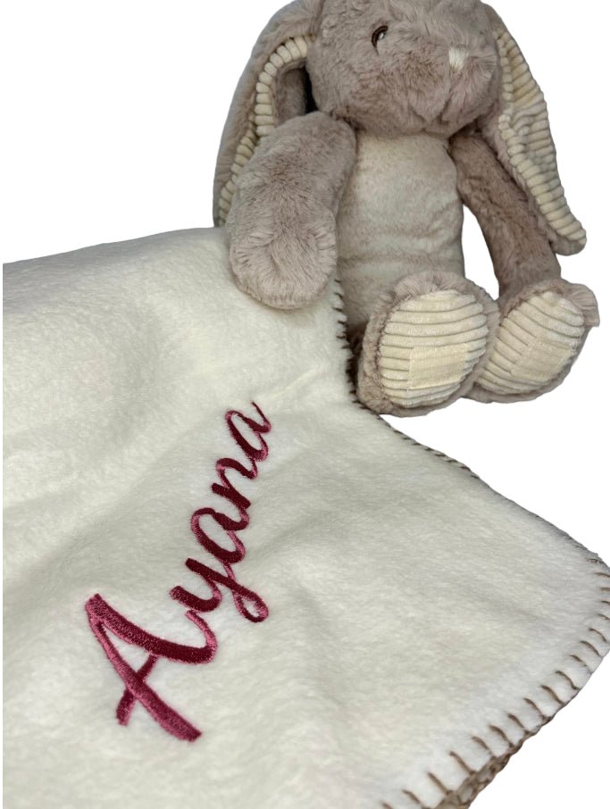 30cm bunny Rabbit Teddy with Fleece Blanket