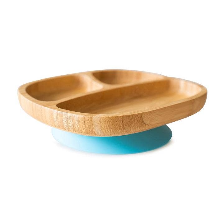 Bamboo Toddler Section Plate with Suction Base - Various Colours