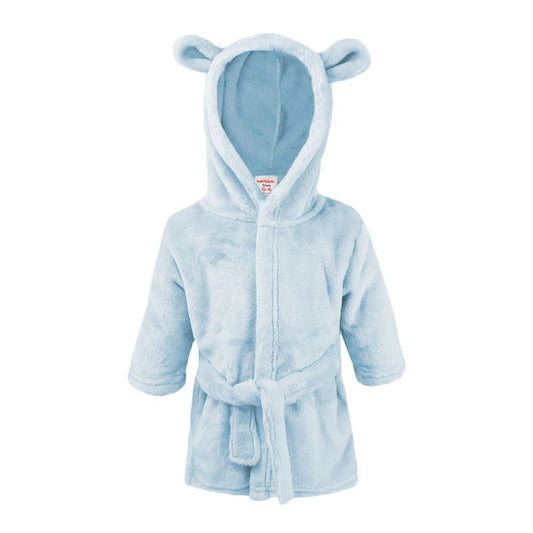 Blue Super Soft Hooded Dressing Gown