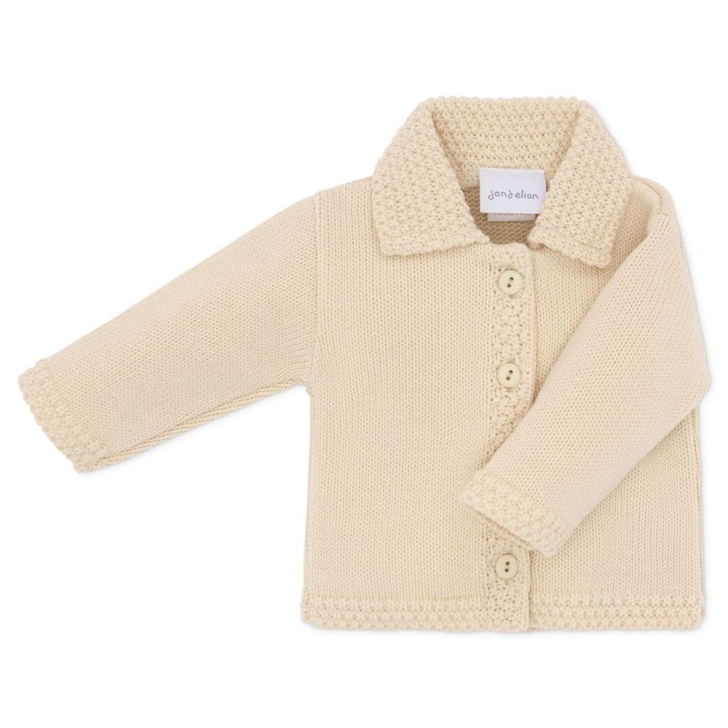 Button up Cardigan with Collar Taupe
