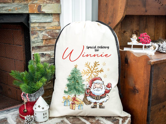 Christmas Gift Bag Sack Drawstring Santa