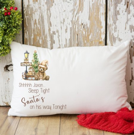Christmas pillow case personalised Teddybear design