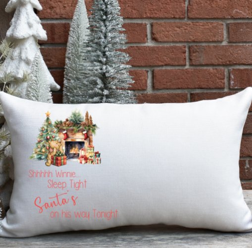 Christmas pillow case personalised Winnie the pooh design