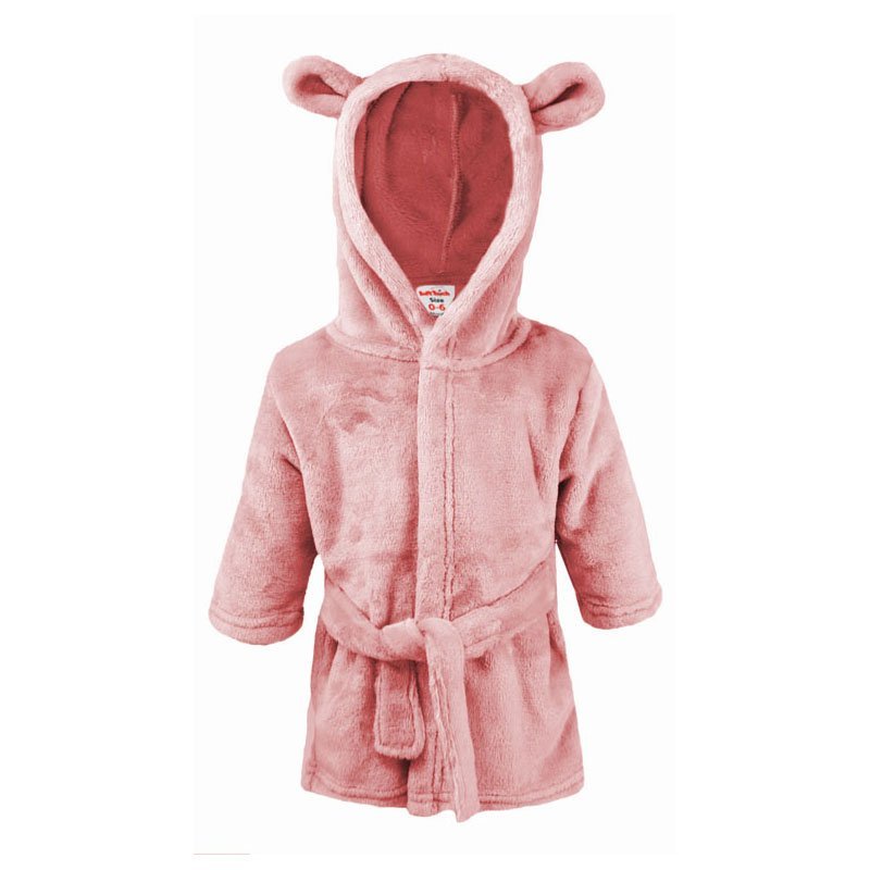 Dusky Pink Super Soft Hooded Dressing Gown From The Stork