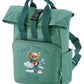 First Time Flyer personalised Mini Twin Handle Roll-Top Backpack blue design