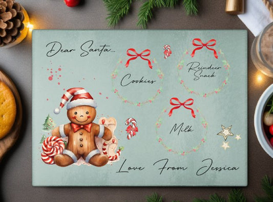 Gingerbread Man Design Christmas Eve Personalised Santas Cookies Plate