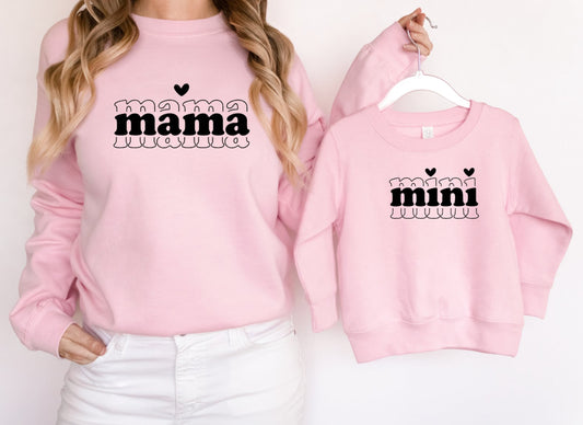 Matching Mini & Mama Mummy Personalised Jumpers design 10 - Various Colours