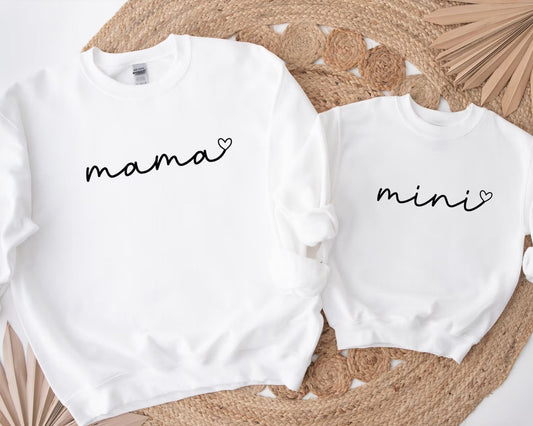 Matching Mini & Mama Mummy Personalised Jumpers design 2 - Various Colours