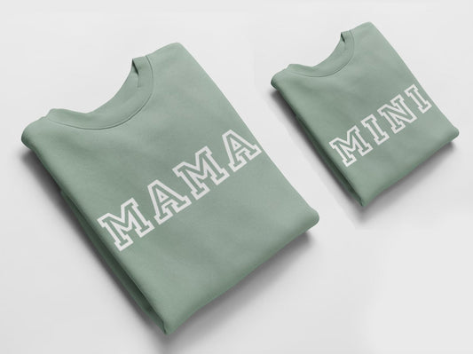 Matching Mini & Mama Mummy Personalised Jumpers design 3 - Various Colours