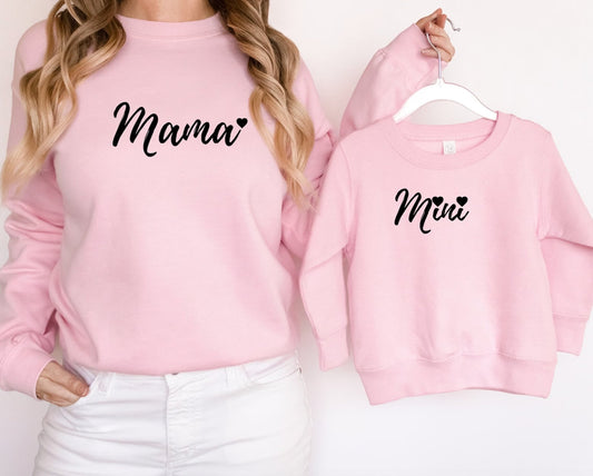 Matching Mini & Mama Mummy Personalised Jumpers design 6 - Various Colours