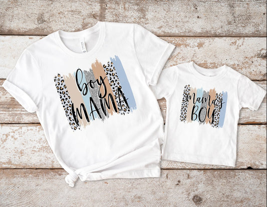 Matching Mini & Mama Mummy Personalised T-Shirts Boy mama - Various Colours