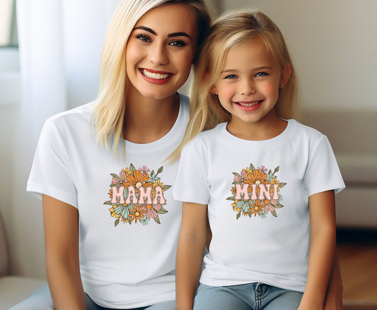 Matching Mini & Mama Mummy Personalised T-Shirts mama - Various Colours