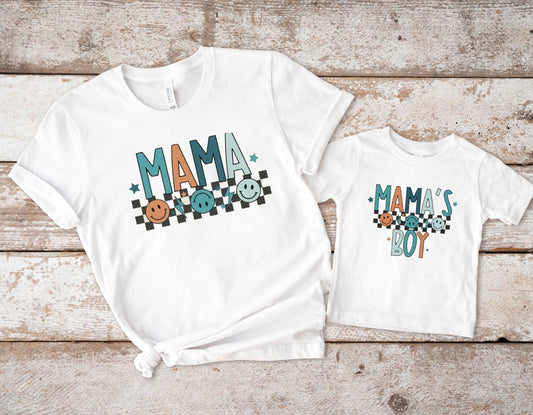 Matching Mini & Mama Mummy Personalised T-Shirts Mama's boy - Various Colours
