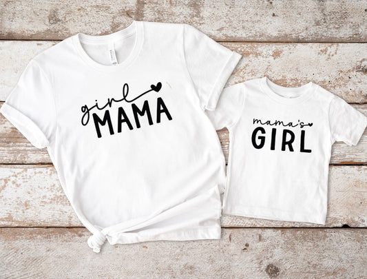 Matching Mini & Mama Mummy Personalised T-Shirts mamas girl - Various Colours
