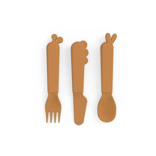 Mustard Kiddish cutlery set Deer friends - By Done by Deer