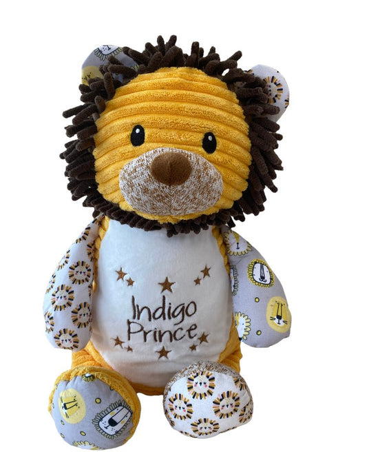 NUMBUTU Baby Sensory Lion Personalised Teddy