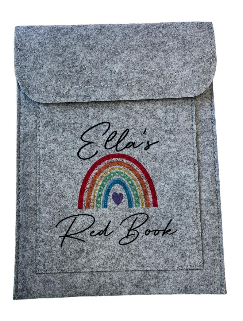 Personalised Child Health Record folder - Rainbow Design