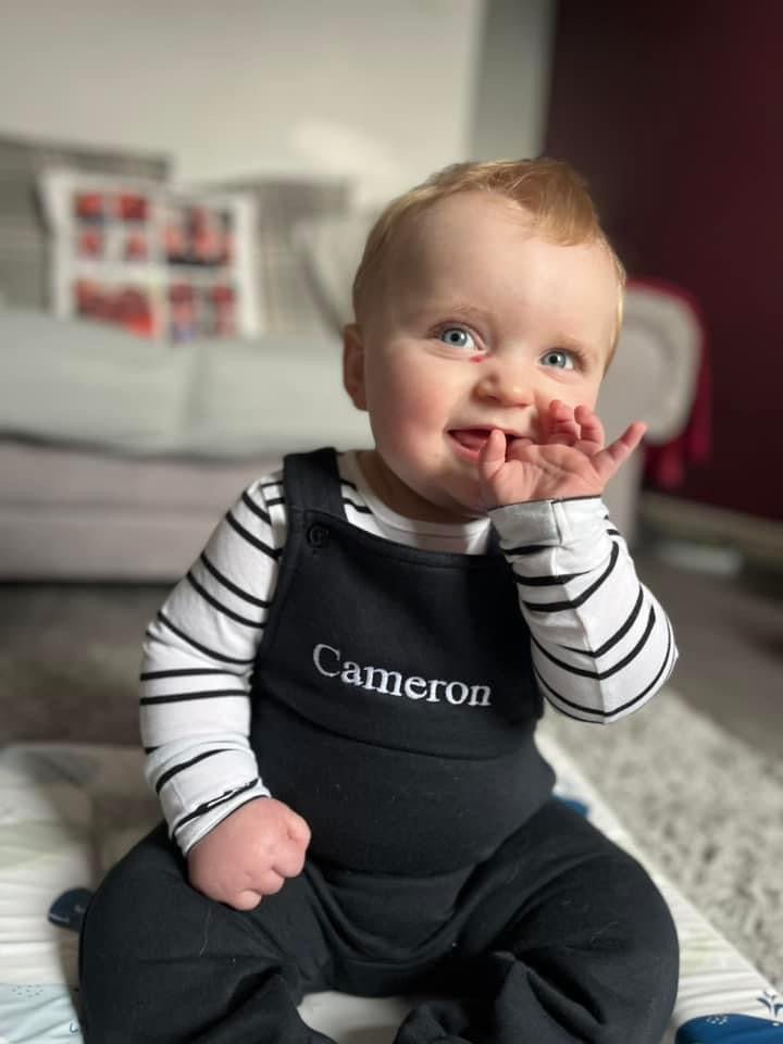 Personalised dungaree set with name - various colours