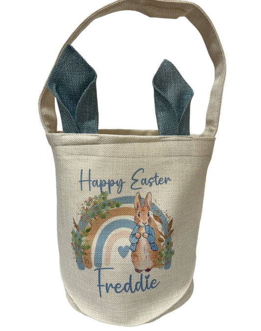 Personalised Easter treat / Egg bag with Ears - Blue