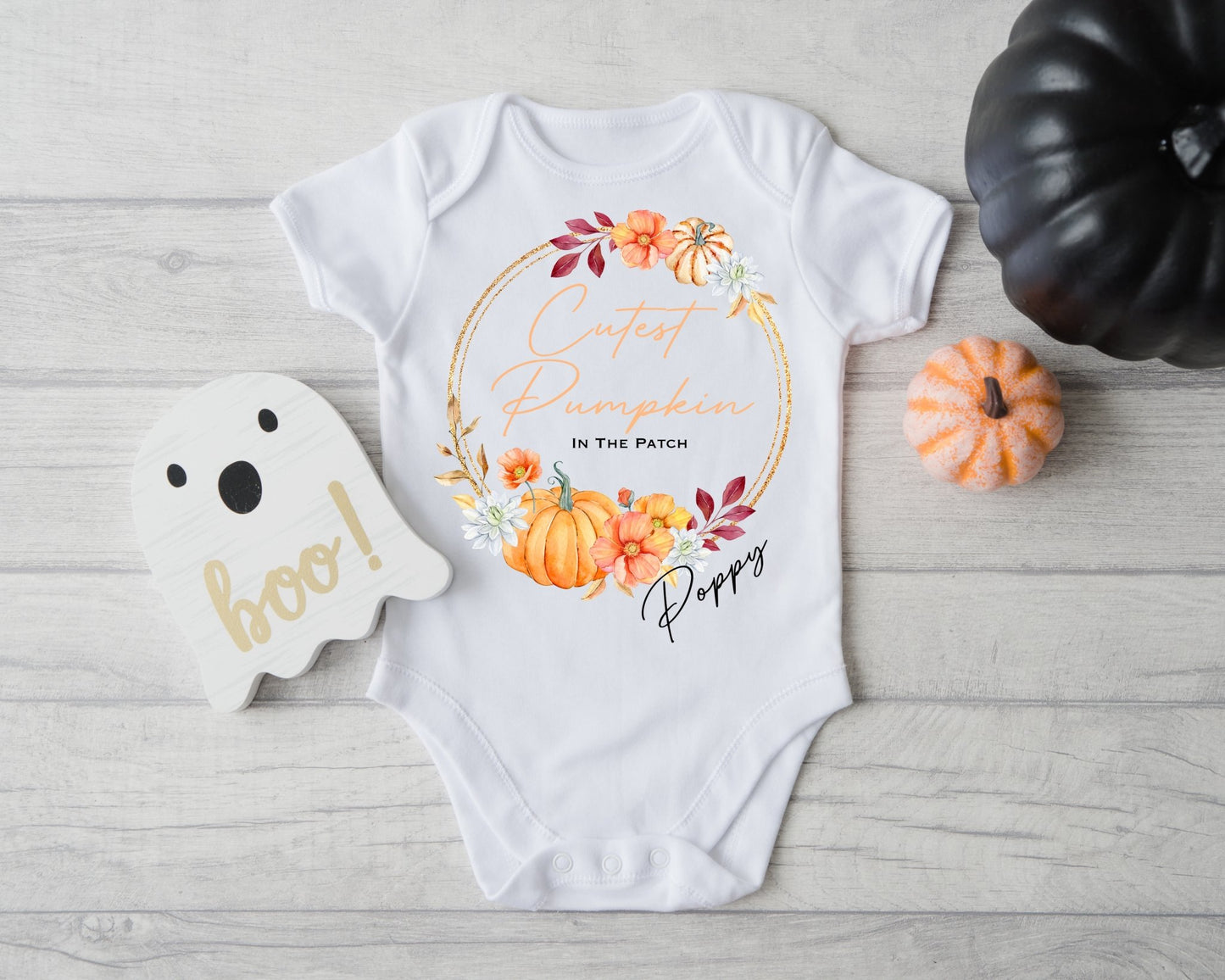 Personalised Halloween Vest - Cutest Pumpkin round design