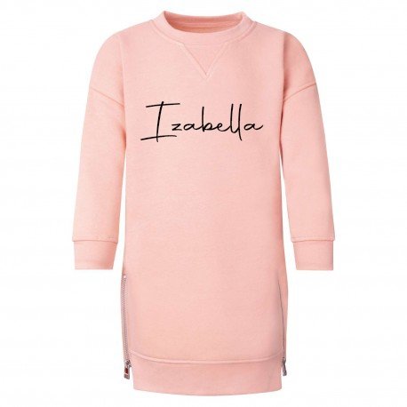 Personalised Sweater Dress Dusky Pink