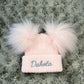 Pink Double Pom hat - First Size