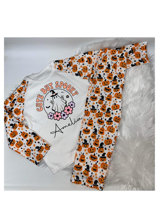 Pumpkin Print Personalised Pyjamas Cute it spooky Design