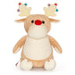 Taupe Reindeer Personalised Teddy