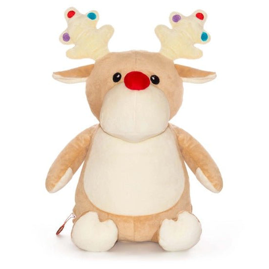 Taupe Reindeer Personalised Teddy