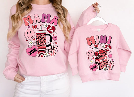 Valentines Matching Mini & Mama Mummy Personalised Jumpers design 16 - Various Colours