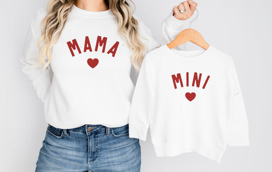 Valentines Matching Mini & Mama Mummy Personalised Jumpers design 17 - Various Colours
