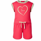 Sleeveless personalised name in heart playsuit sports style