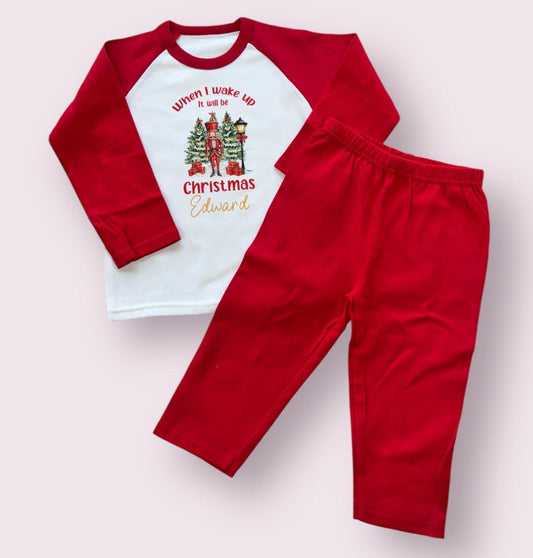 Red Christmas personalised family Pyjamas - Christmas Nutcracker CHILDRENS