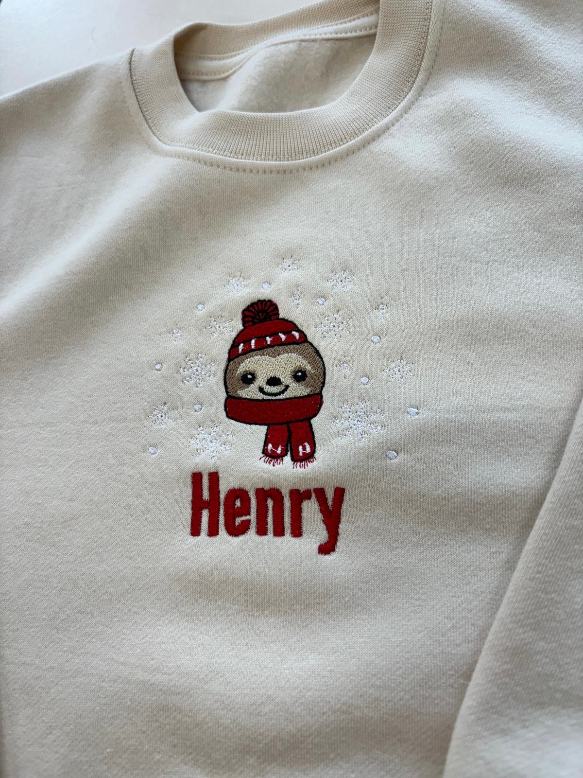 Christmas Sloth Kids personalised sweater