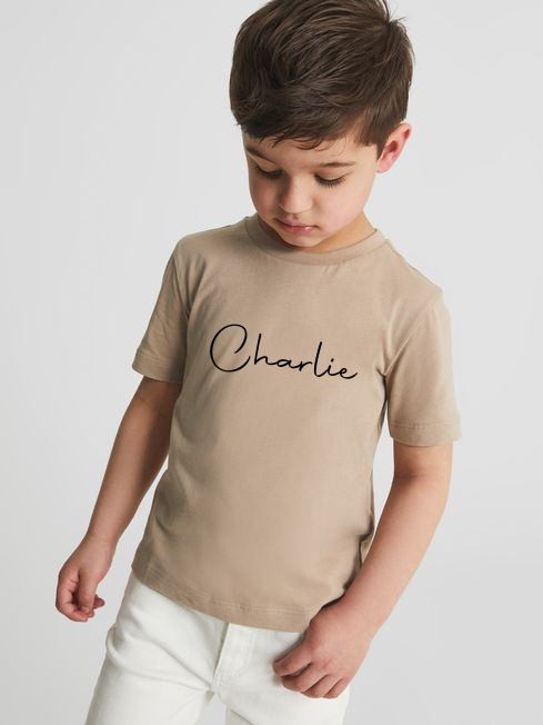Personalised Short Sleeve T-shirt - Taupe