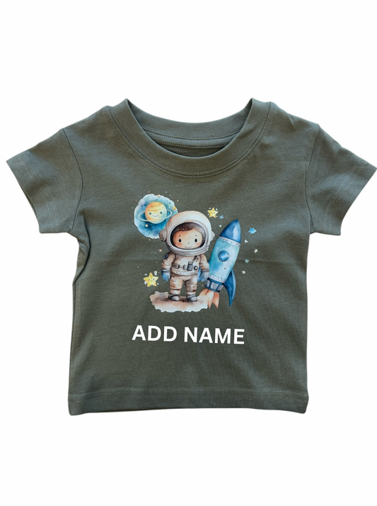 Space Theme Personalised Kids T-Shirt
