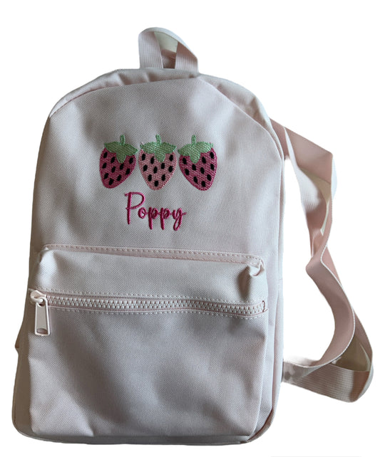 Trio of Strawberries Personalised essentials backpack