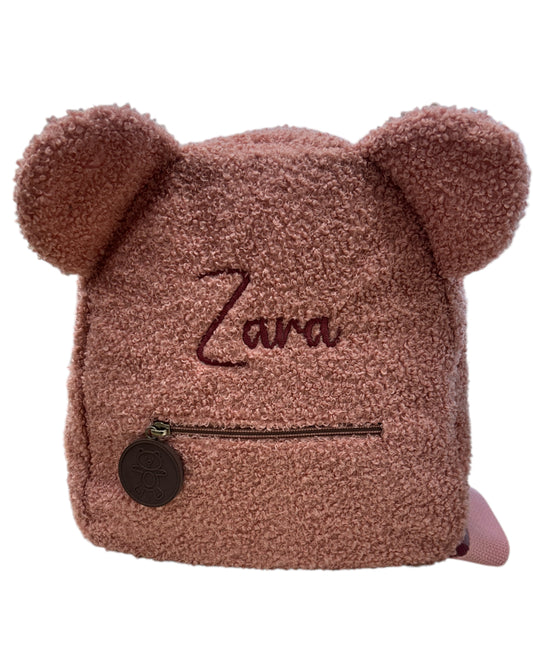 Teddybear ear fluffy personalised bag with Name