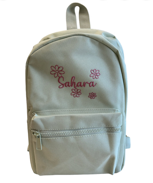 Mini Essential Backpack personalised with Daisies & Name Design