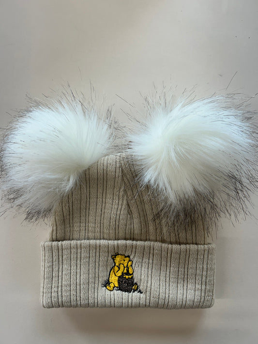 Double Pom Hat Winnie The Pooh - 3+ Months