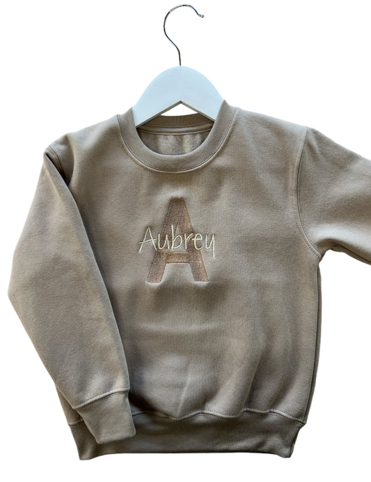 Kids personalised name & initial sweater