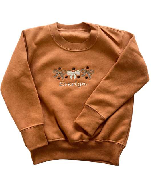 Autumn Bows Kids personalised sweater