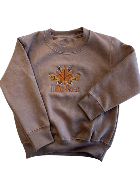 Leaves in Autumn Kids personalised sweater