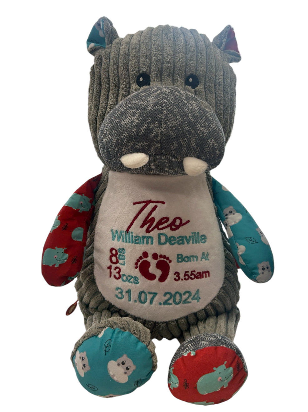 Sensory Hippo Personalised Teddy